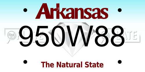 950W88 Arkansas License Plate