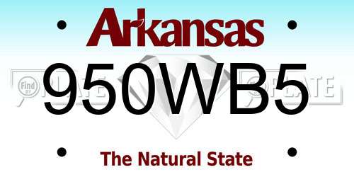 950WB5 Arkansas License Plate