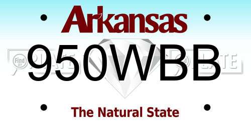 950WBB Arkansas License Plate