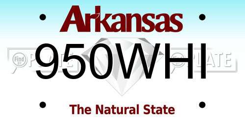 950WHI Arkansas License Plate