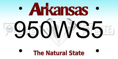 950WS5 Arkansas License Plate