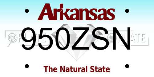 950ZSN Arkansas License Plate