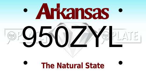 950ZYL Arkansas License Plate