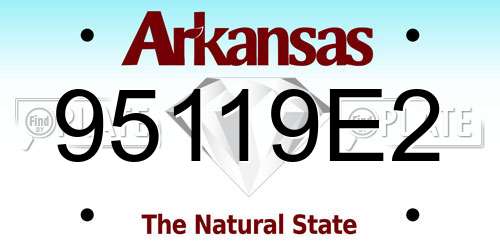 95119E2 Arkansas License Plate