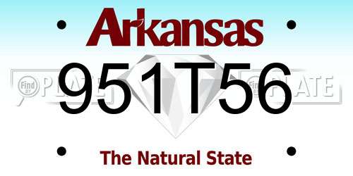 951T56 Arkansas License Plate