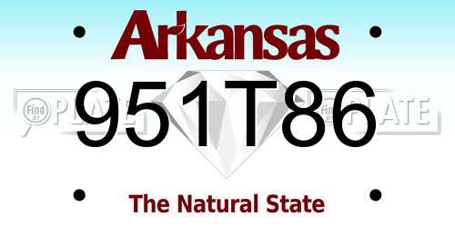 951T86 Arkansas License Plate