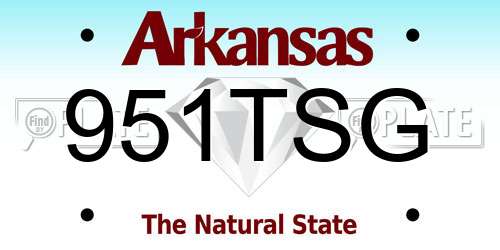 951TSG Arkansas License Plate
