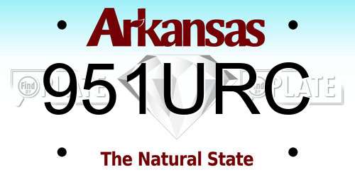 951URC Arkansas License Plate