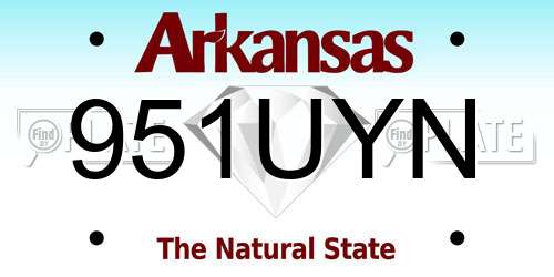 951UYN Arkansas License Plate