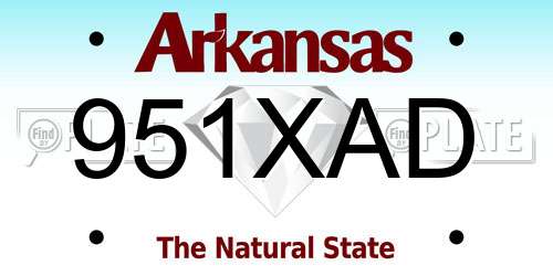951XAD Arkansas License Plate
