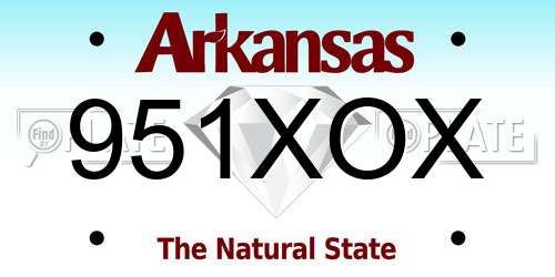 951XOX Arkansas License Plate