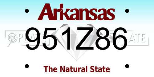 951Z86 Arkansas License Plate