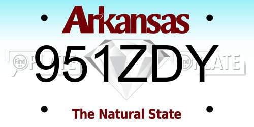 951ZDY Arkansas License Plate
