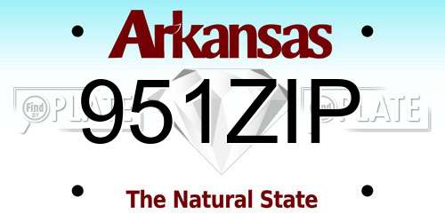 951ZIP Arkansas License Plate