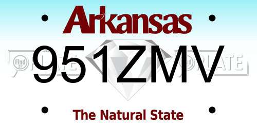 951ZMV Arkansas License Plate