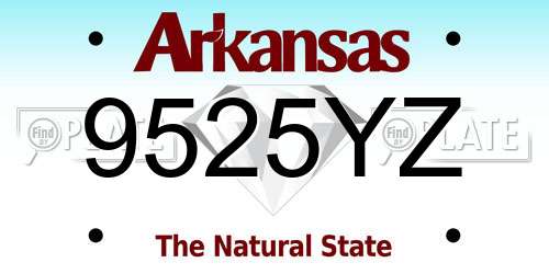 9525YZ Arkansas License Plate
