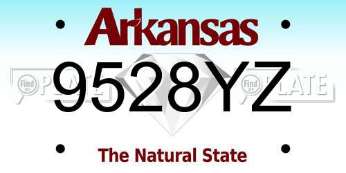 9528YZ Arkansas License Plate