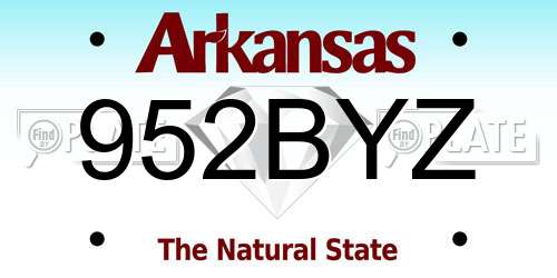 952BYZ Arkansas License Plate