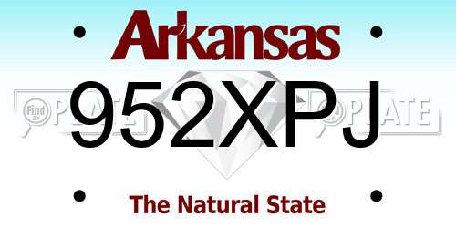 952XPJ Arkansas License Plate
