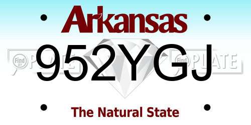 952YGJ Arkansas License Plate