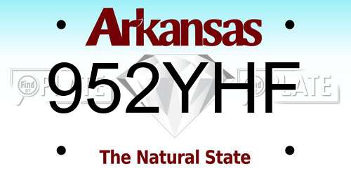952YHF Arkansas License Plate