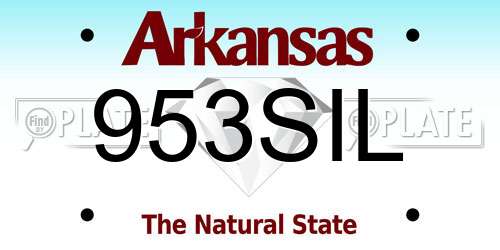 953SIL Arkansas License Plate