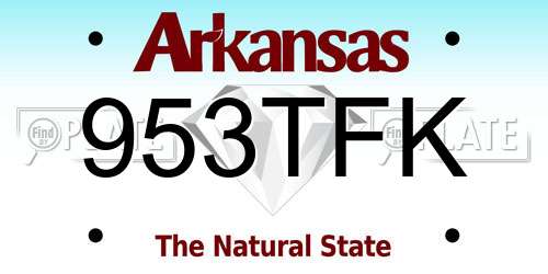 953TFK Arkansas License Plate