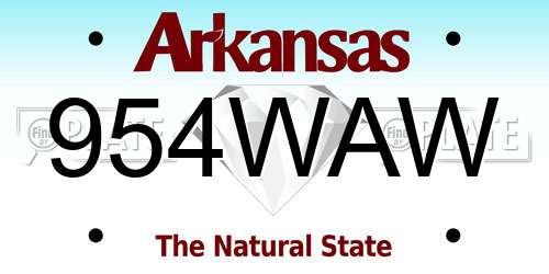 954WAW Arkansas License Plate
