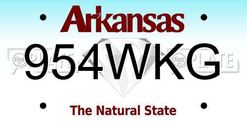 954WKG Arkansas License Plate