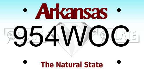 954WOC Arkansas License Plate