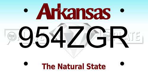 954ZGR Arkansas License Plate