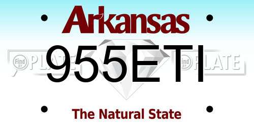 955ETI Arkansas License Plate