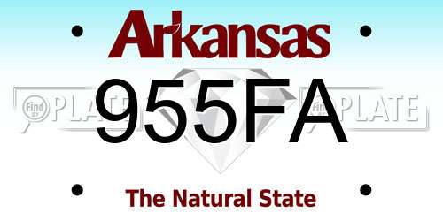 955FA Arkansas License Plate