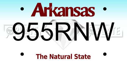 955RNW Arkansas License Plate