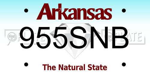 955SNB Arkansas License Plate