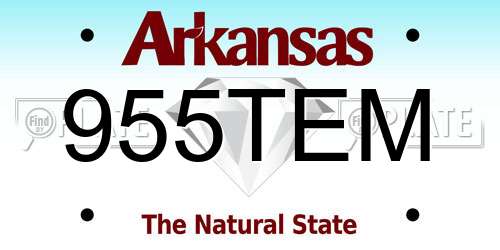 955TEM Arkansas License Plate