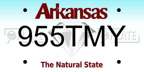 955TMY Arkansas License Plate
