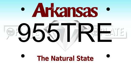 955TRE Arkansas License Plate