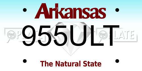 955ULT Arkansas License Plate