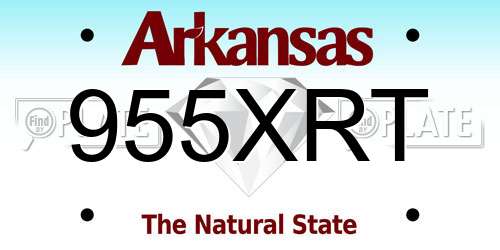 955XRT Arkansas License Plate