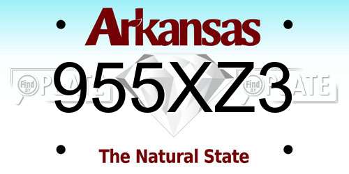 955XZ3 Arkansas License Plate