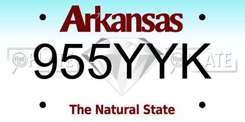 955YYK Arkansas License Plate