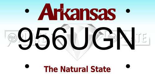 956UGN Arkansas License Plate