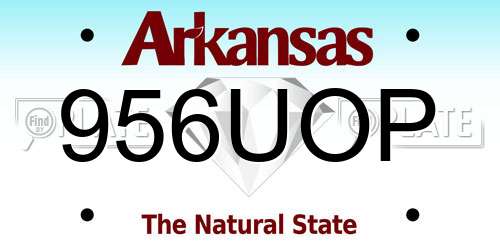 956UOP Arkansas License Plate