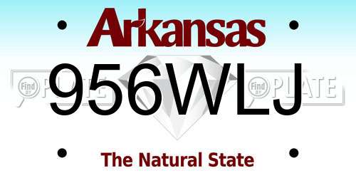 956WLJ Arkansas License Plate