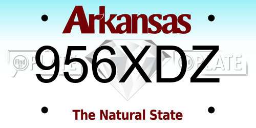 956XDZ Arkansas License Plate