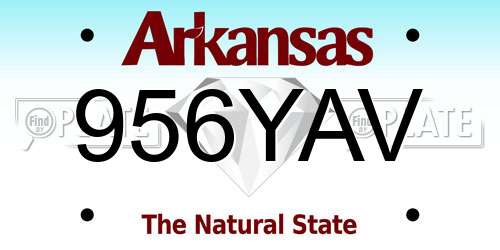 956YAV Arkansas License Plate