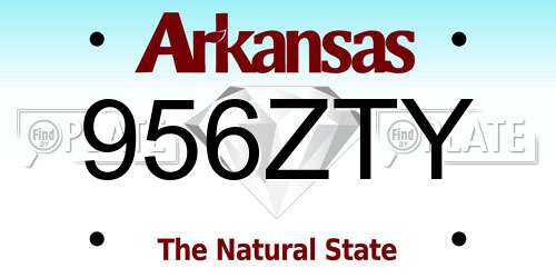 956ZTY Arkansas License Plate