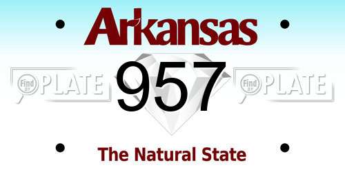 957 Arkansas License Plate