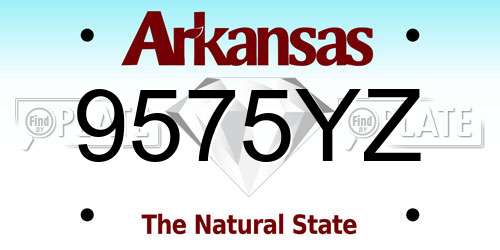 9575YZ Arkansas License Plate